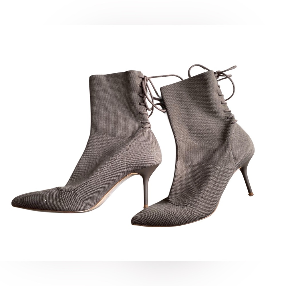 ZARA Taupe Sock Ankle Boots